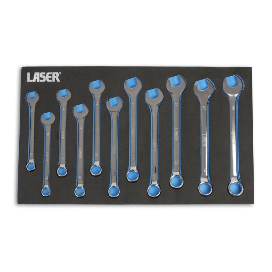 Csillag-villáskulcs klt. 15-25 mm EVA tálcán (LAS-6493)