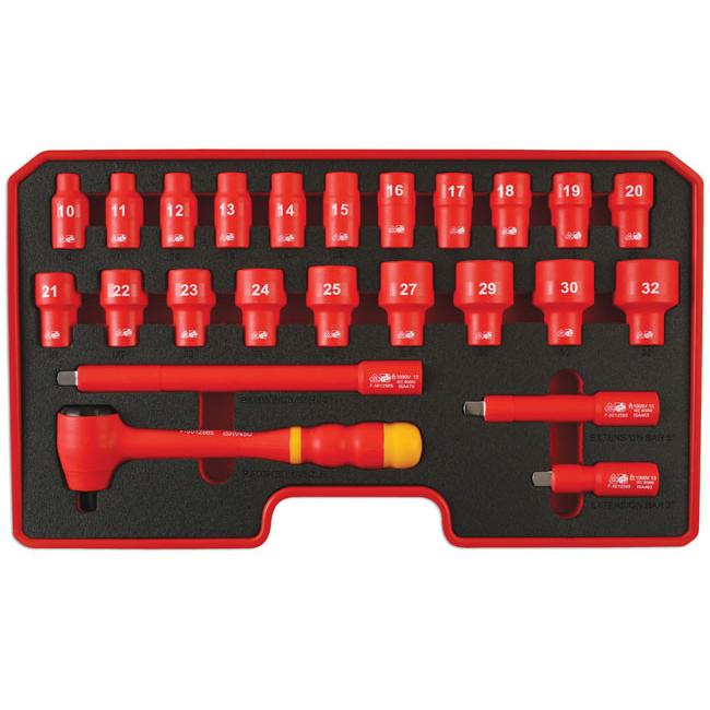 Dugókulcs klt. VDE 1000 V Szigetelt/Hibrid szerszám klt.1/2" 24 db-os (LAS-6147) Dugókulcs klt. VDE 1000 V Szigetelt/Hibrid szerszám klt.1/2" 24 db-os (LAS-6147)