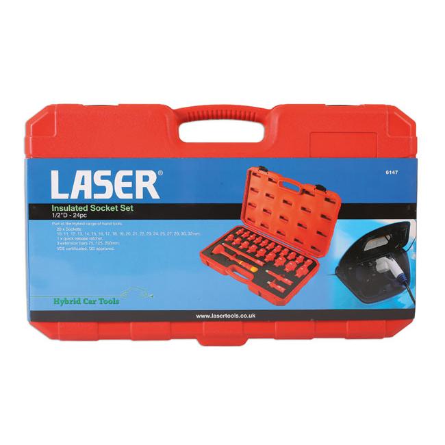 Dugókulcs klt. VDE 1000 V Szigetelt/Hibrid szerszám klt.1/2" 24 db-os (LAS-6147) Dugókulcs klt. VDE 1000 V Szigetelt/Hibrid szerszám klt.1/2" 24 db-os (LAS-6147)