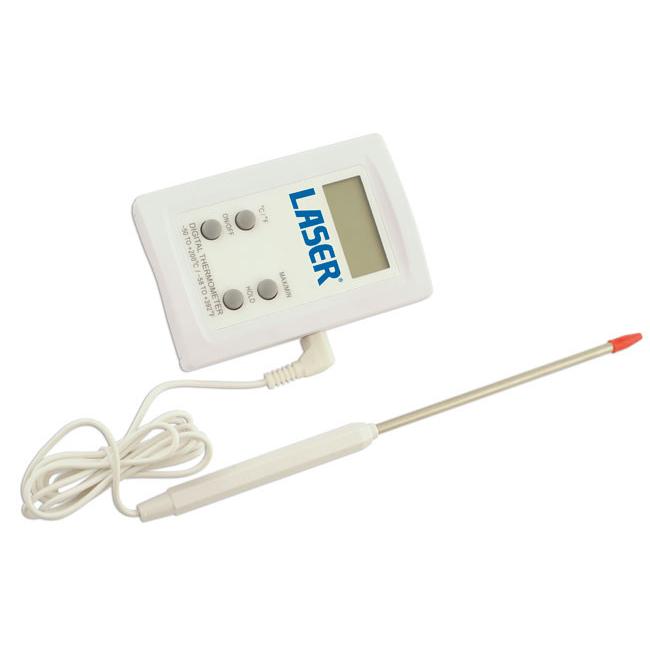 Hőmérő, digitális - rozsdamentes szondával -50 - 200°C - klímatech. (LAS-5573)