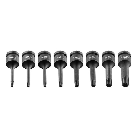 Légkulcsfej klt. 1/2" Torx T25-T60 - hosszú 9 db-os Neo (08-712) Légkulcsfej klt. 1/2" Torx T25-T60 - hosszú 9 db-os Neo (08-712)