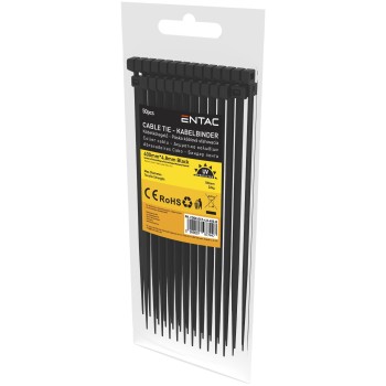 Kábelkötegelő 4,8x400 - Fekete - 50 db-os - Entac