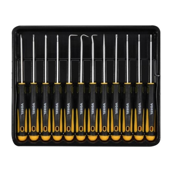 Csavarhúzó készlet Phillips, Lapos, Torx 12 db-os precíziós - Vorel