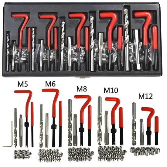 Menetjavító készlet 131 db-os: M5-M6-M8-M10-M12 - WINMAX