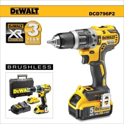 Ütvefúró-csavarbehajtó, akkus 18V 70 Nm 2x5Ah - kefementes - DeWalt (DCD796P2) Ütvefúró-csavarbehajtó, akkus 18V 70 Nm 2x5Ah - kefementes - DeWalt (DCD796P2)