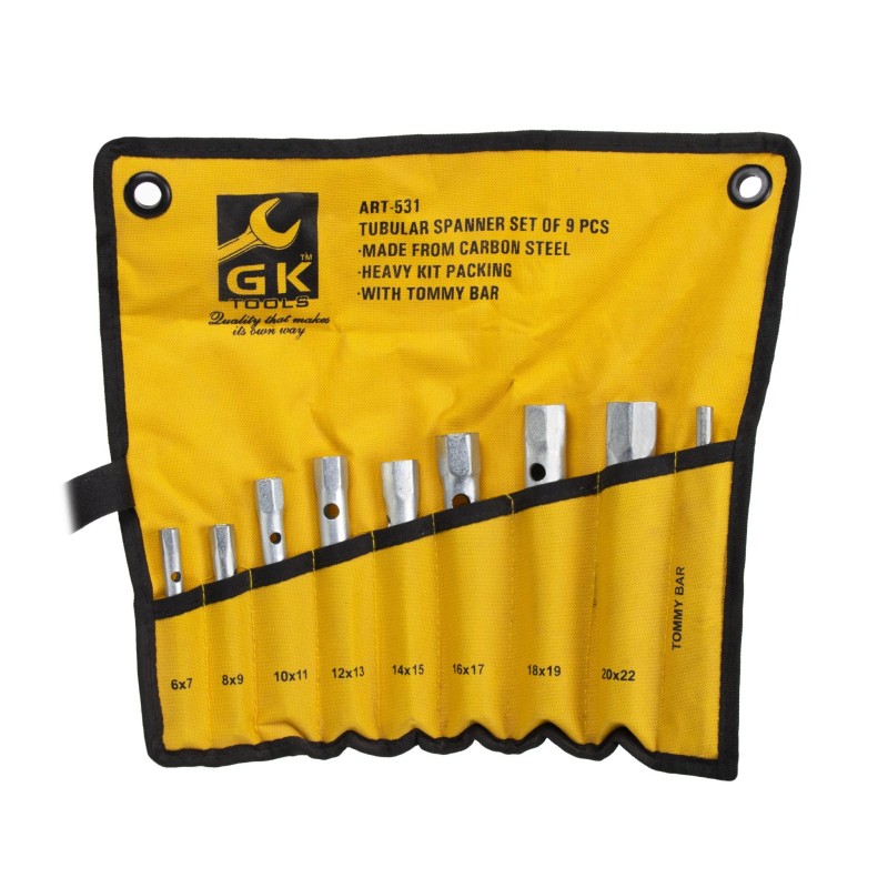 Csőkulcs készlet 8+1 db-os 6-22 mm-ig ART-531 - GK Tools (E-2016 KLT)