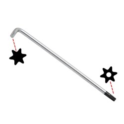 Torxkulcs ''L'' alakú extra hosszú T20 torx-lyukas torx - BGS