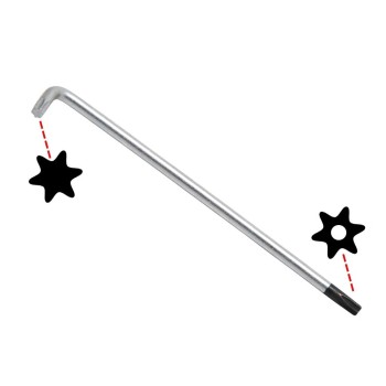 Torxkulcs ''L'' alakú extra hosszú T20 torx-lyukas torx - BGS