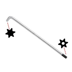 Torxkulcs ''L'' alakú extra hosszú T25 torx-lyukas torx - BGS