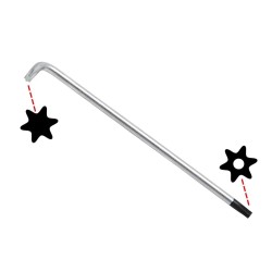 Torxkulcs ''L'' alakú extra hosszú T27 torx-lyukas torx - BGS