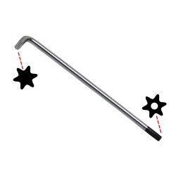 Torxkulcs ''L'' alakú extra hosszú T15 torx-lyukas torx - BGS
