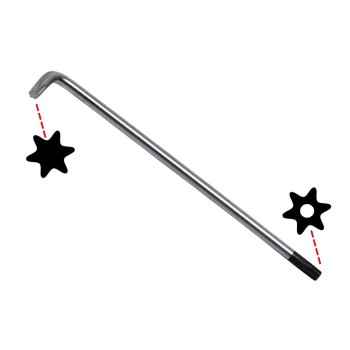 Torxkulcs ''L'' alakú extra hosszú T15 torx-lyukas torx - BGS