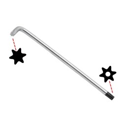 Torxkulcs ''L'' alakú extra hosszú T50 torx-lyukas torx - BGS