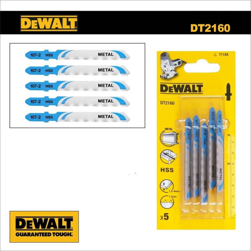 Fűrészlap dekopírfűrészhez, fémre   76 mm 1.2 T - 5db - DeWalt