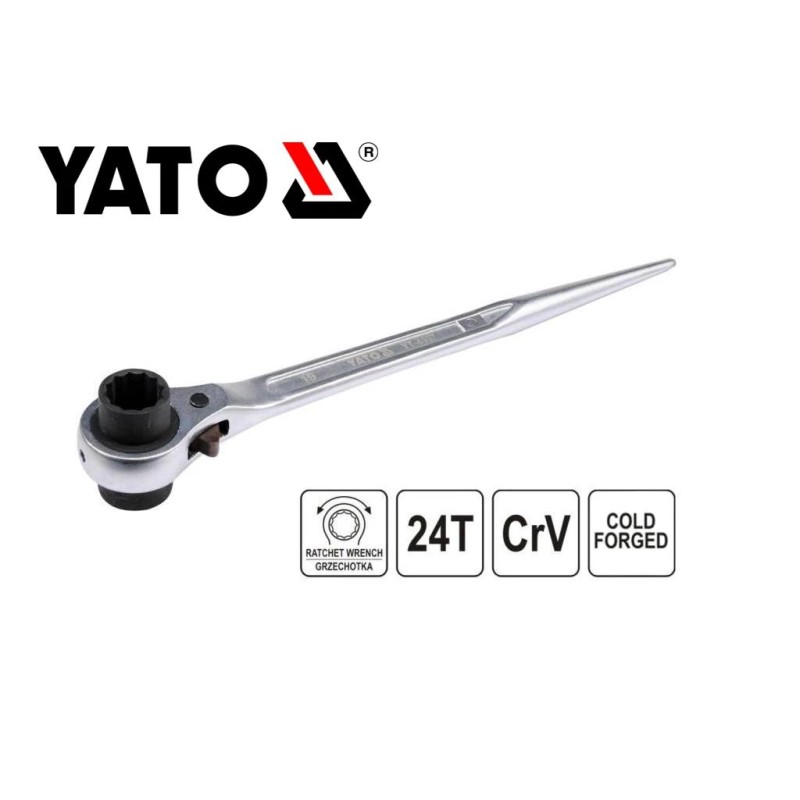 Racsnis hajtókar állványzatszerkezet szereléshez 19x22 mm Yato Racsnis hajtókar állványzatszerkezet szereléshez 19x22 mm Yato
