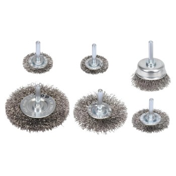 Drótkorong csapos körkefe 37-75 mm-es acél szálak réz bevonat 6 db-os Drótkorong csapos körkefe 37-75 mm-es acél szálak réz bevonat 6 db-os