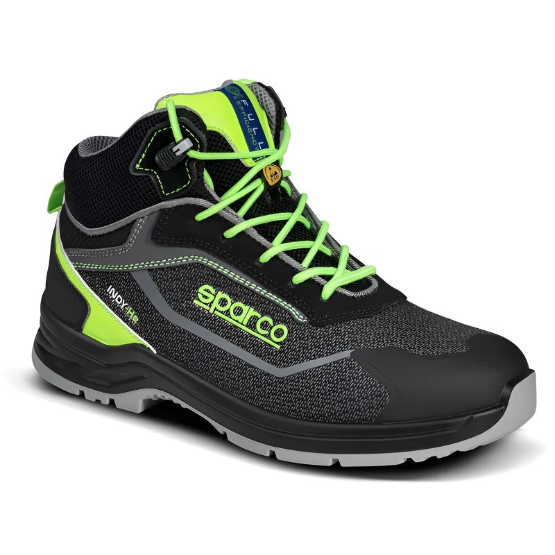Munkavédelmi bakancs SPARCO - Indy-He Ranger S3S ESD fekete-zöld 43