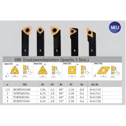 Esztergakés készlet 5 db-os cserélhető kf. lapkákkal 8 mm - Optimum Esztergakés készlet 5 db-os cserélhető kf. lapkákkal 8 mm - Optimum