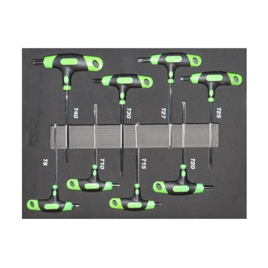 Tálcás SP Tools ''S'' T-fogós Torx készlet 8db-os Tálcás SP Tools ''S'' T-fogós Torx készlet 8db-os