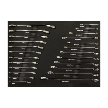 Tálcás SP Tools ''M'' Csillag-villáskulcs készlet 24db-os- QUAD DRIVE