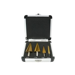 Lemezfúró, lépcsős - készletben 4 db-os HSS TiN 4-32 mm