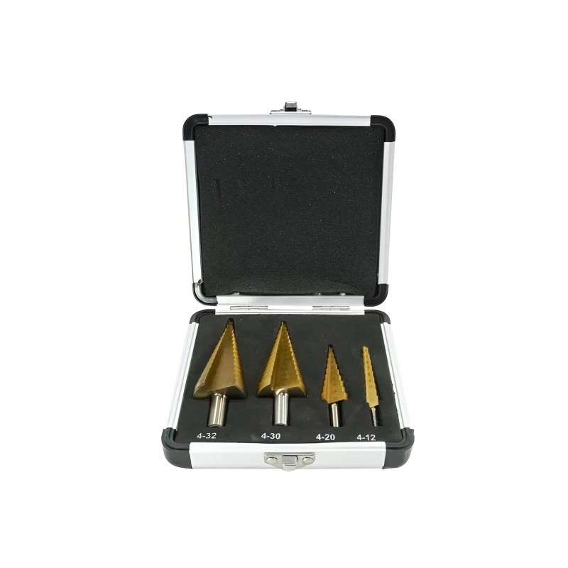 Lemezfúró, lépcsős - készletben 4 db-os HSS TiN 4-32 mm