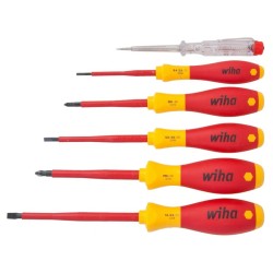 Szigetelt VDE 1000 V-os Csillag + Lapos+ Fázis csavarhúzó készlet 5+1 db