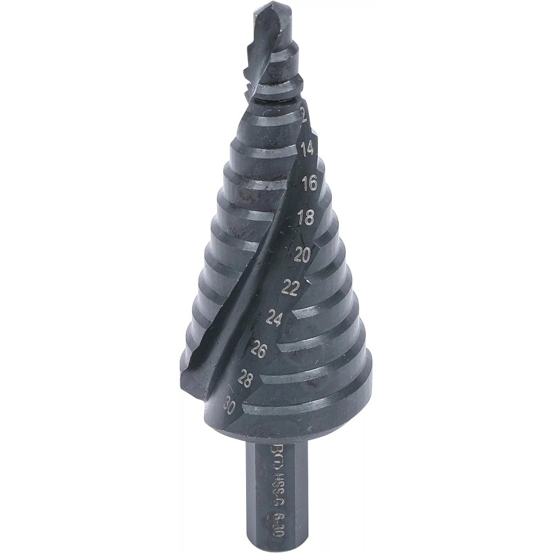 Lemezfúró, lépcsős 1 db-os HSS 6-30/2 mm - BGS