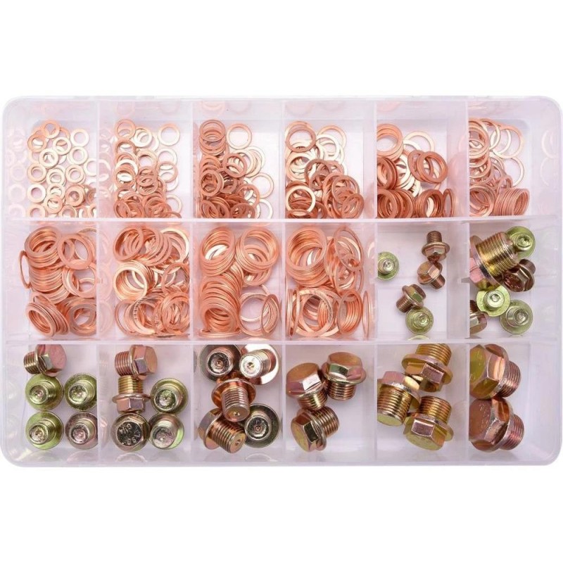 Olajleeresztő csavar készlet 534 db-os - RÉZ alátétekkel Olajleeresztő csavar készlet 534 db-os - RÉZ alátétekkel