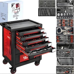 Szerszámos kocsi gyári-felszerelt 165 db-os 7 fiókos - YATO