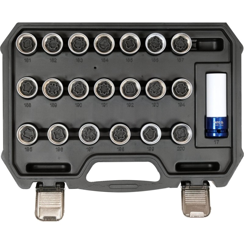 Kerékőr kulcs készlet Opel/Vauxhall gyári kerékőrökhöz 21 db 181-200