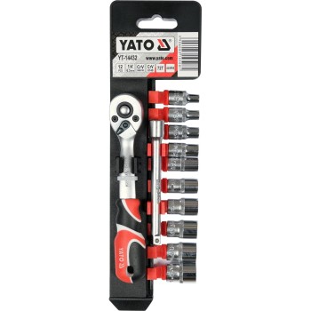 Dugókulcs - crowafej készlet 1/4'' 6 lap normál 12 db-os  4-13 mm