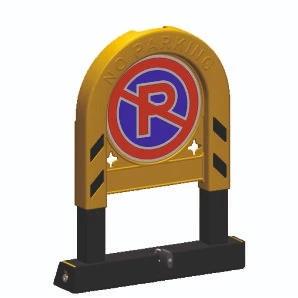 Parkolásgátló - lehajtható, zárható, 50 x 38 cm - Evelux