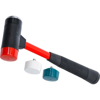 Kalapács műanyag PP-Acél + PVC piros-fehér-zöld 38 mm cserélhető fejek