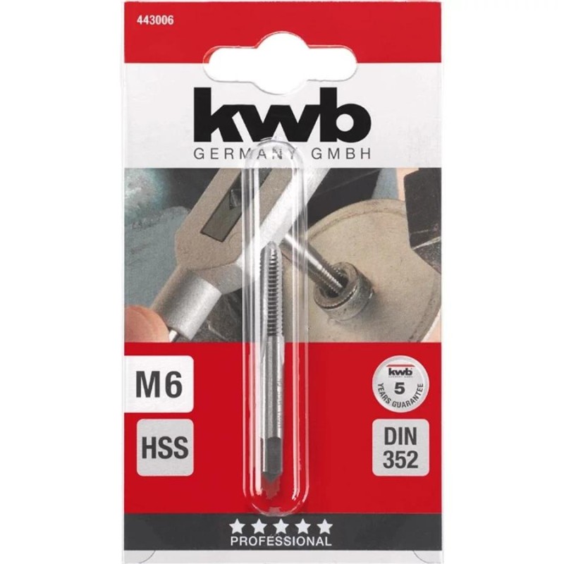 Menetfúró gépi, egyenes hornyú M 6 HSS - KWB Menetfúró gépi, egyenes hornyú M 6 HSS - KWB