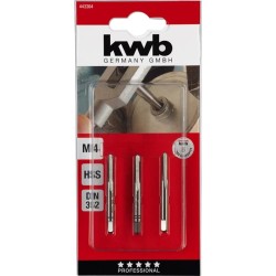 Menetfúró kézi készlet M04 x 0,7 - 3 db-os HSS - KWB
