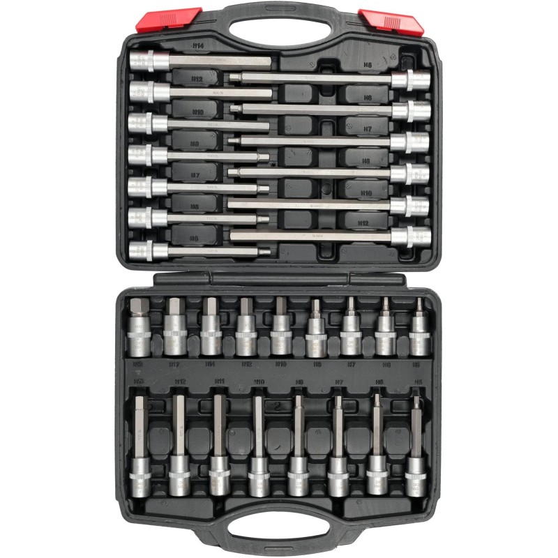 Rátűzőkulcs - crowa+bit készlet 1/2'' imbusz 5-19 mm 30 db-os - Yato