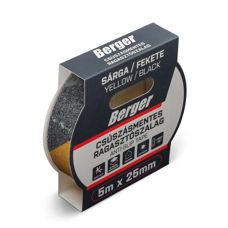 Csúszásgátló szalag sárga-fekete 25 mm x 5 m öntapadós - Berger Csúszásgátló szalag sárga-fekete 25 mm x 5 m öntapadós - Berger