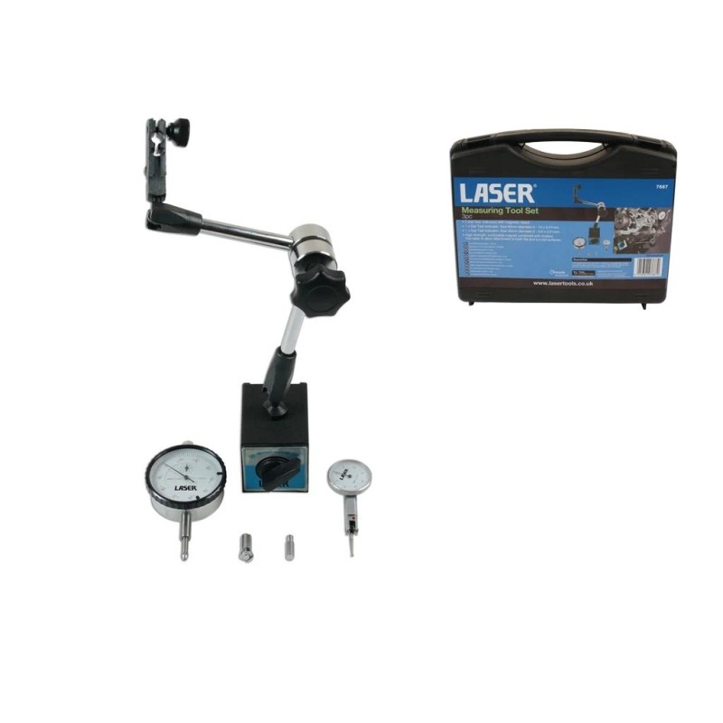 Tárcsafék ''ütés'' mérő készlet mágneses + DTI - Dial Test Indicator