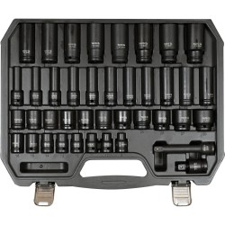 Légkulcsfej készlet 1/2'' 40 db   9-30 mm rövid-hosszú YATO (YT-10555)