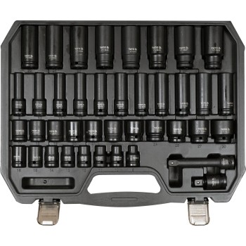 Légkulcsfej készlet 1/2'' 40 db   9-30 mm rövid-hosszú YATO (YT-10555)