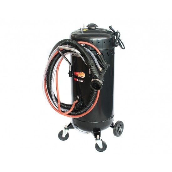 Mobil homokfúvó gép 105 literes fémtartállyal, porelszívóval, két fúvókával