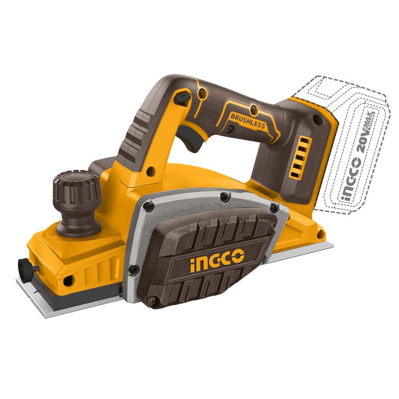 INGCO Akkus gyalu 82 x 2 mm szénkefe nélküli 20 V (akku és töltő nélkül)