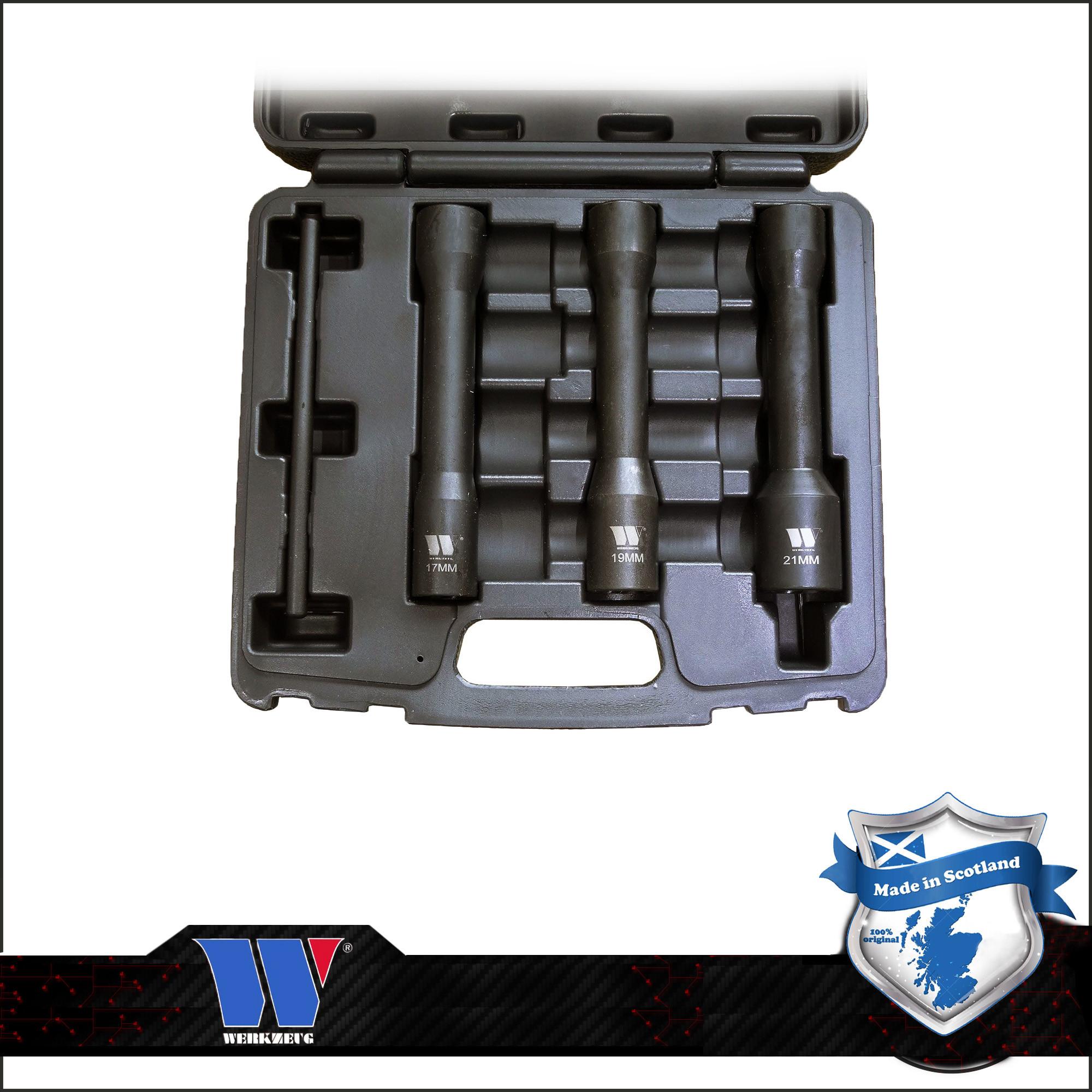 Csavarkiszedő és kerékőr leszedő kulcs klt. 3+1 db-os 1/2&amp;#34; hosszú (4151-WW)