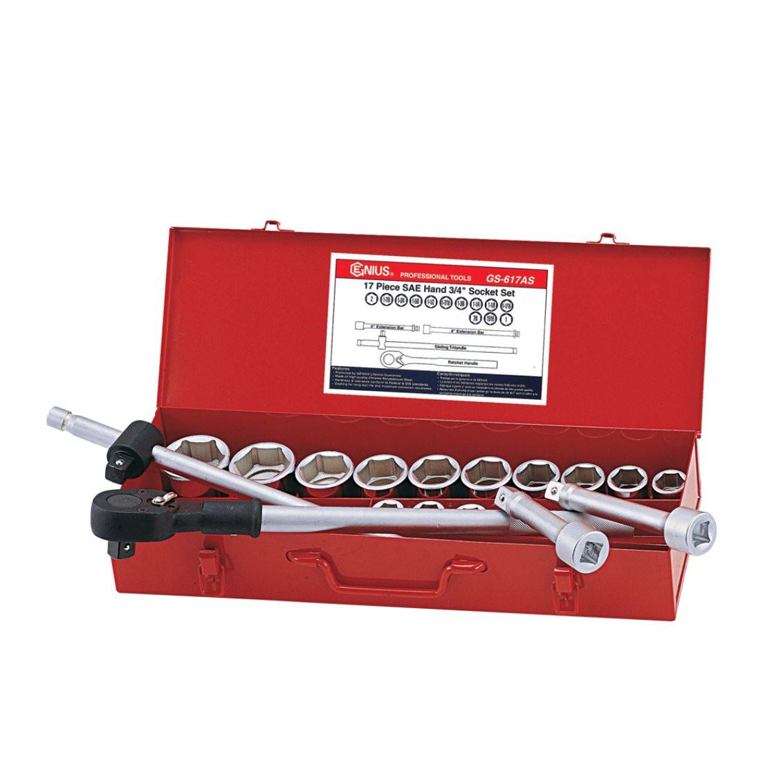 Dugókulcs készlet 3/4' 6 lap 21-50 mm 17 db-os (GS-617M)