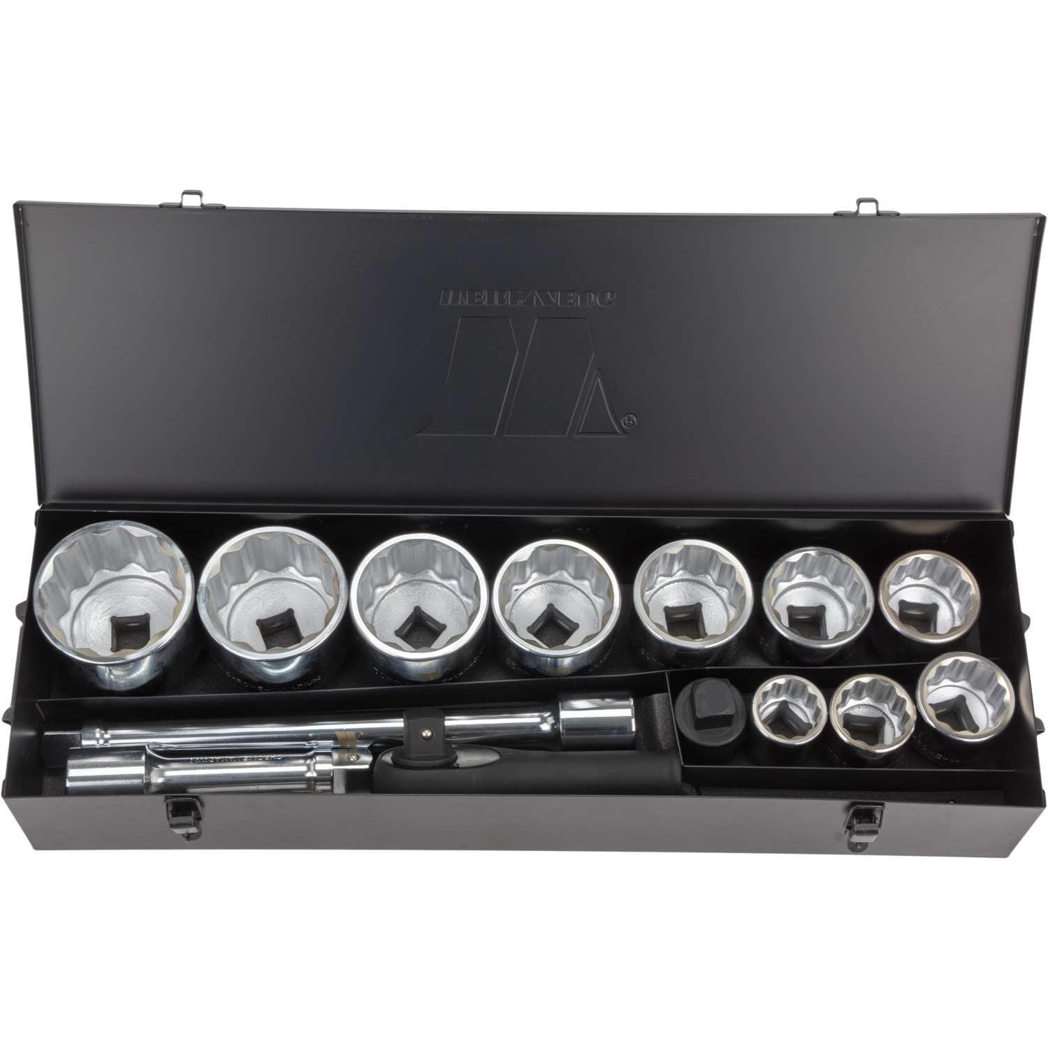 Dugókulcs készlet 1'' 12 sz. 36-80 mm 14 db-os