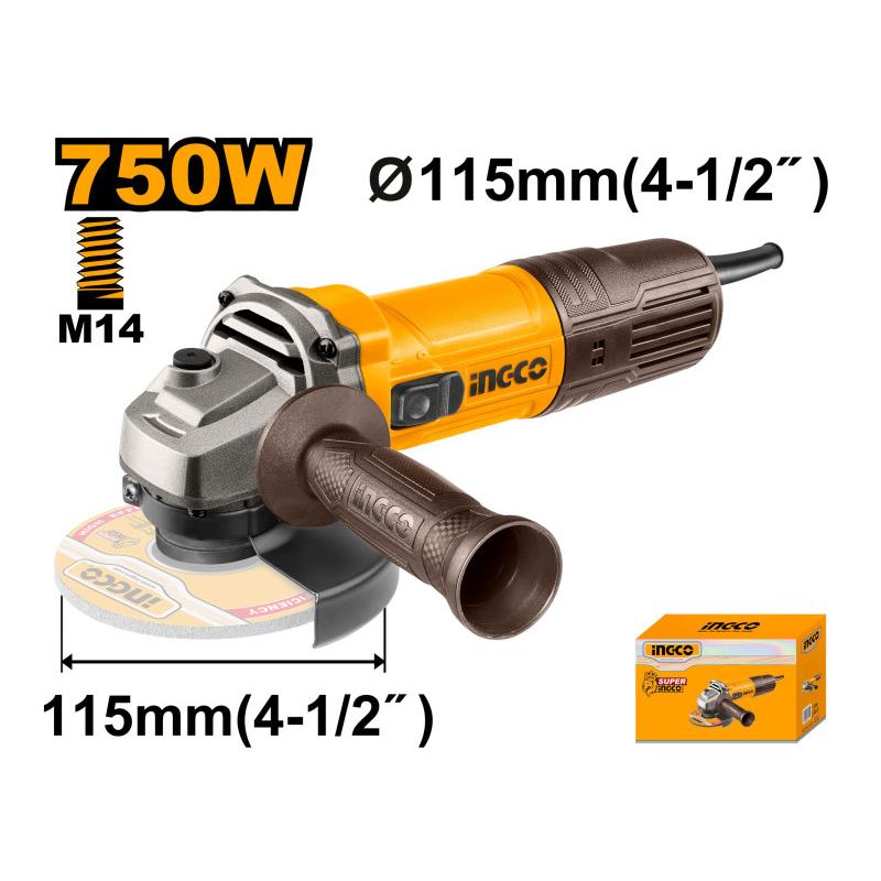 INGCO Sarokcsiszoló 115 mm 750 W fix 12000 f/p