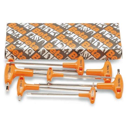 96T/S6 6 darabos hajlított hatlapú imbuszkulcs-készlet, markolattal