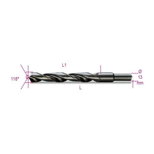 410A 15,50 Rövid nagyméretű csigafúró 13 mm-es hengeres szárral, HSS, hengerelt, barnított