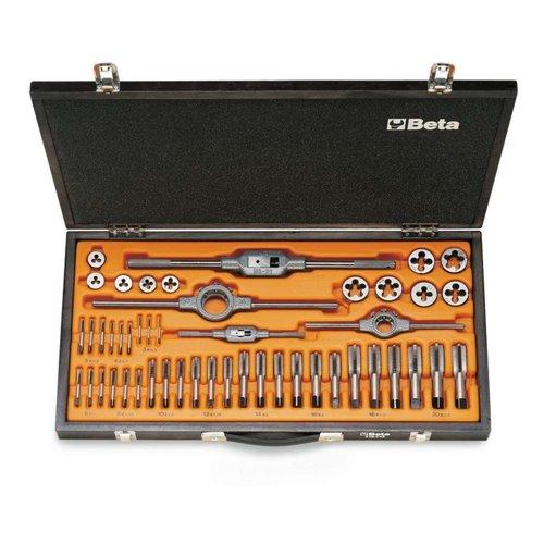 446/C48 Krómacél menetfúró és menetmetsző készlet, metrikus normál menet és tartozékok